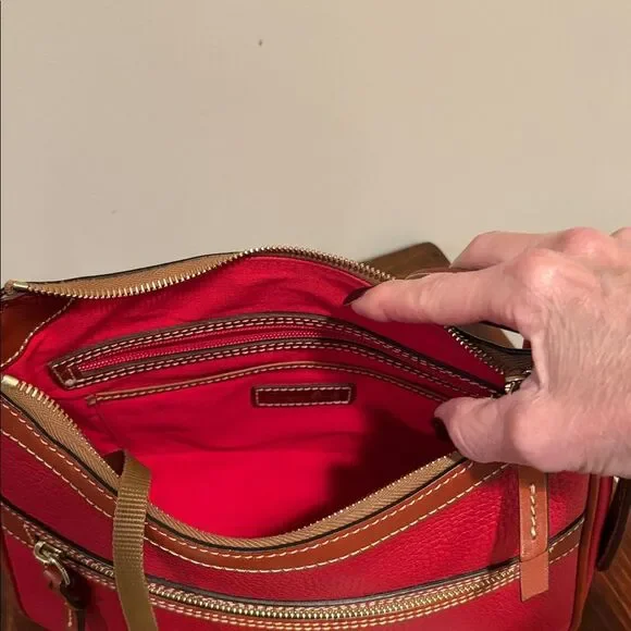 Dooney & Bourke Pebble Leather Presley Crossbody Red - Picture 10 of 15